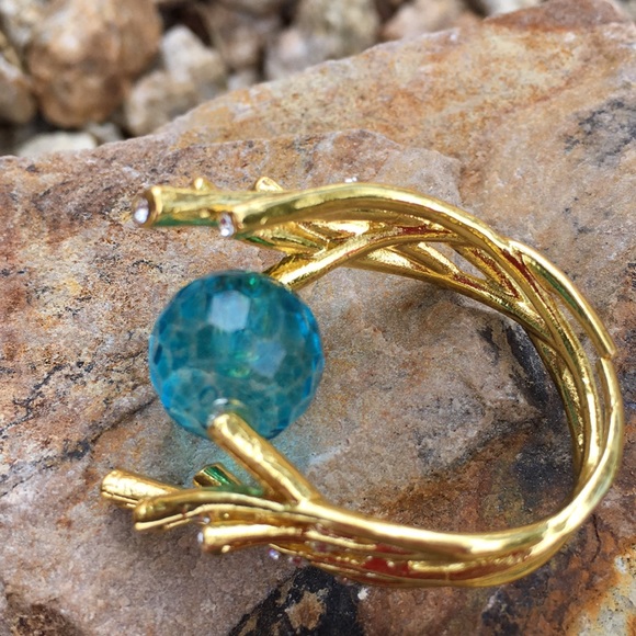 Gold branch ring with rhinestone accents… - Picture 9 of 9